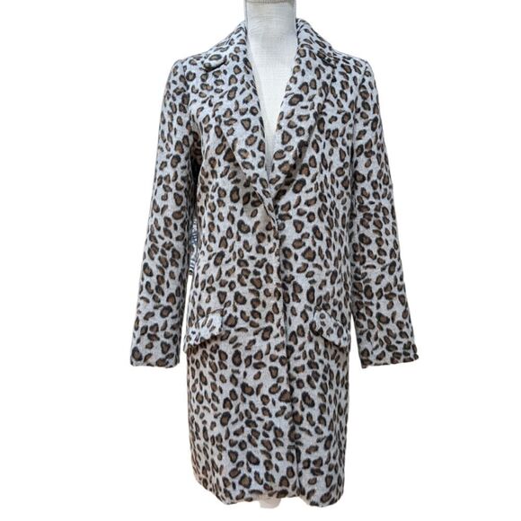 Pink Martini Collection Leopard Print Long Coat Size S - Picture 2 of 13